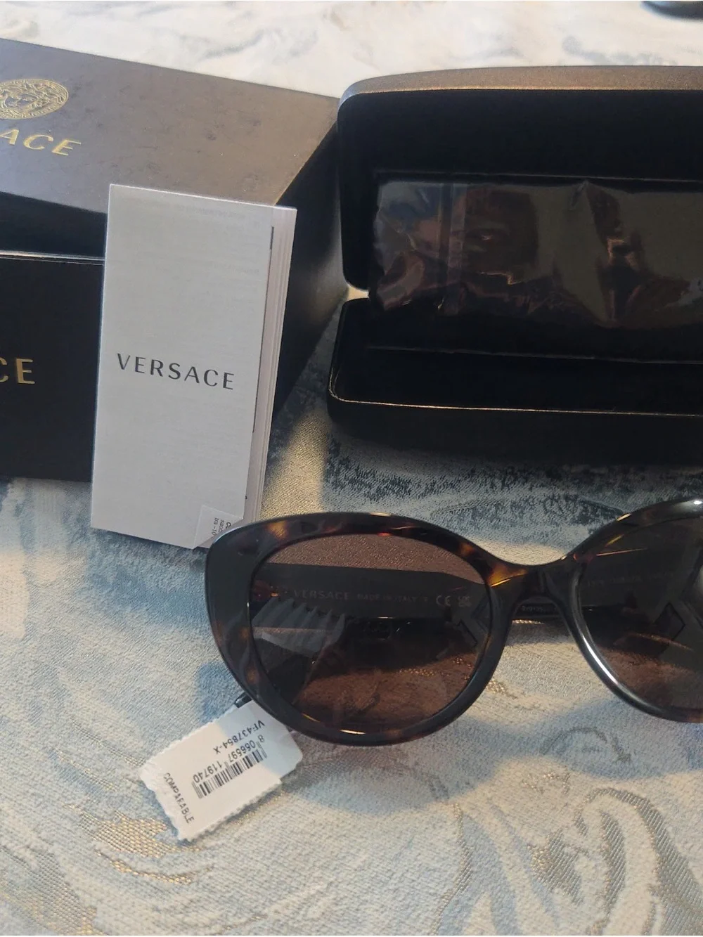 Versace Tortoiseshell Cat-Eye Sunglasses with Brown Lenses